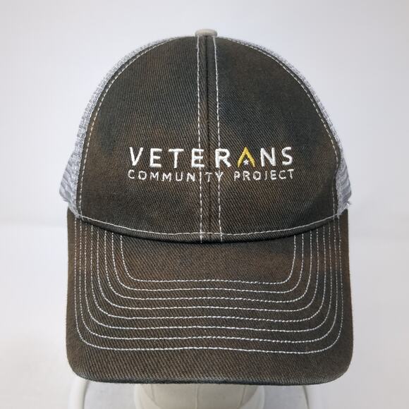 Veterans Community Project Strapback Trucker Hat Black One Size Mesh Back Ha - Picture 2 of 9